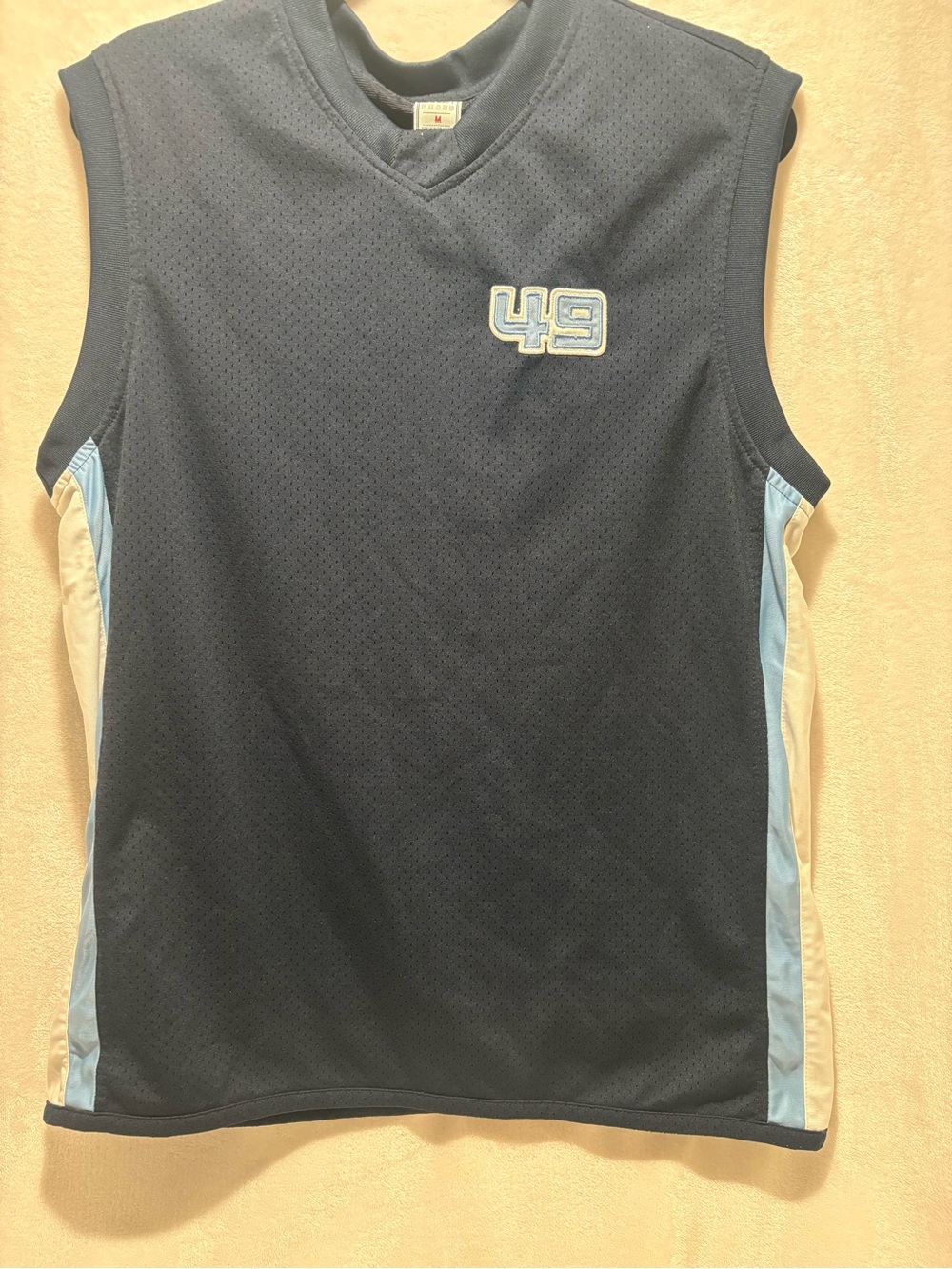 Old Navy Boys' Navy Sleeveless Jersey with Light Blue & White Panels
